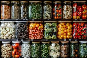 A Variety of Preserved Foods in Glass Jars photo