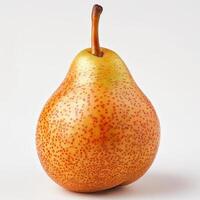 A Granny Smith pear with a polka-dotted appearance, indicating it is ripe and ready for consumption. photo