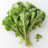 Fresh dandelion greens, vibrant and full of health benefits. photo