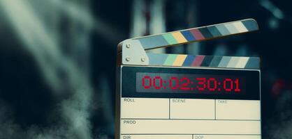 Digital Clapper Board for filmmaker in set. Timecode Slate to use in Production photo