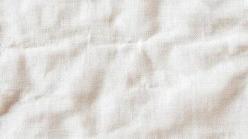 Close-Up of Crumpled Linen Fabric Texture. Soft and Smooth Natural Material photo