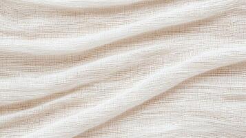 Close-Up of Soft Linen Fabric Texture. Smooth Natural Textile Pattern photo