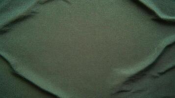Green Fabric Texture with Soft Creases. Elegant Textile Close-Up Design photo