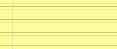 Yellow lined legal pad paper. A vintage notepad sheet with horizontal blue lines and red margin, ideal for digital scrapbooking, collage, and background use. vector