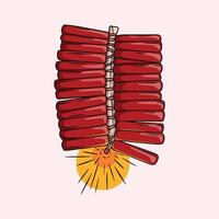 Chinese red firecrackers ready to explode vector