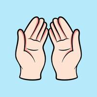 Praying hand gesture vector