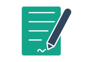 Contract icon. solid icon style. icon related to law and justice. law elements illustration vector