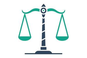 Scales of justice icon. solid icon style. icon related to fairness and impartiality. law elements illustration vector