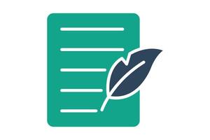 Quill icon. solid icon style. icon related to finality of decisions. law elements illustration vector