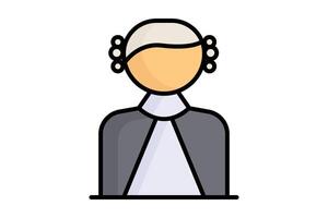 Judge icon. colored outline icon style. icon related to decision making. law elements illustration vector