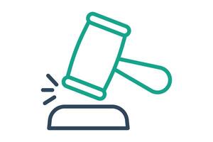 Gavel icon. line icon style. icon related to finality of decisions. law elements illustration vector