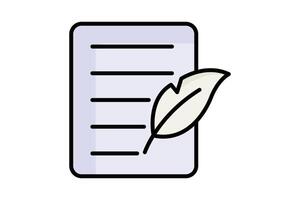 Quill icon. colored outline icon style. icon related to finality of decisions. law elements illustration vector