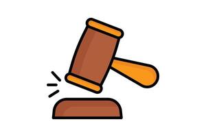 Gavel icon. colored outline icon style. icon related to finality of decisions. law elements illustration vector