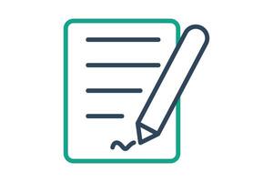 Contract icon. line icon style. icon related to law and justice. law elements illustration vector