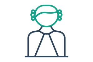 Judge icon. line icon style. icon related to decision making. law elements illustration vector