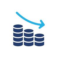 money reduction colored icon design good for web or mobile app vector