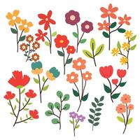 Spring flower set vector