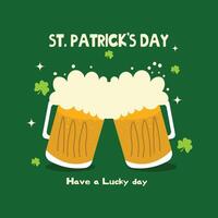 St Patrick's day and beer party background vector