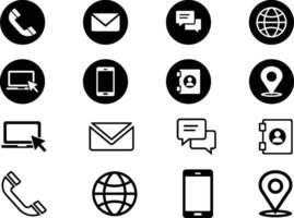 Icon Grid Representing Communication and Information Methods vector
