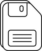 Floppy Disk User Interface Line Icons Pack and Illustrations vector
