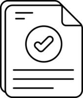 Verified File User Interface Line Icons Pack and Illustrations vector