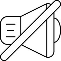 No Volume User Interface Line Icons Pack and Illustrations vector