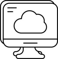 Cloud Computer User Interface Line Icons Pack and Illustrations vector