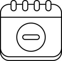 Remove Calendar User Interface Line Icons Pack and Illustrations vector