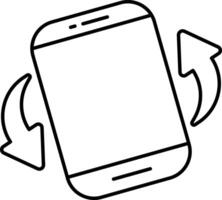 Mobile Tilting User Interface Line Icons Pack and Illustrations vector