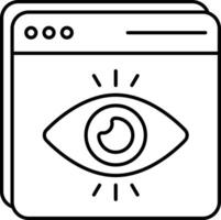 Website Monitoring User Interface Line Icons Pack and Illustrations vector