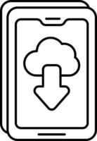 Cloud Download User Interface Line Icons Pack and Illustrations vector