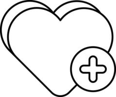 Add Heart User Interface Line Icons Pack and Illustrations vector