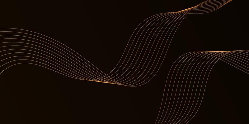 Dark background with modern gold wave lines abstract pattern. Luxury paper cut background. eps10