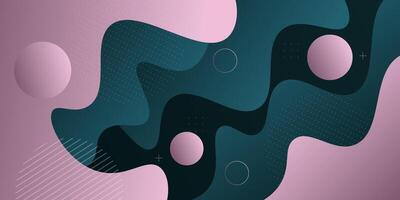 Modern abstract 3D background with pink and green wave design. Eps10 vector