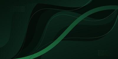 Simple dark green geometric business banner design. Creative banner design with wave shape in background for template. Simple horizontal banner. eps10 vector