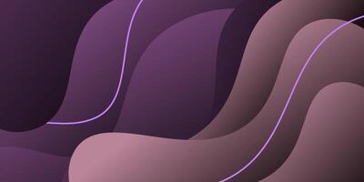Abstract dark purple wave pattern background. Simple curved lines and waves liquid banner background. Eps10 vector