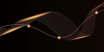 Dark background with modern gold curved lines abstract pattern. Luxury paper cut background. eps10 vector