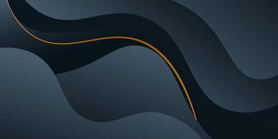 Abstract 3D background dark grey wave with realistic line design. Creative premium gradient. Smart 3D cover design. eps10 vector