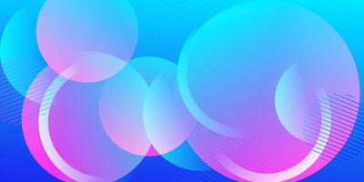 Abstract bright 3D colorful gradient background in pink and blue. Overlapping circles layers with simple pattern. Eps10 vector