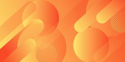 Abstract orange dynamic gradient illustration background with 3d look and simple circle pattern and rounded rectangle elements. Cool and luxurious design. Eps10 vector