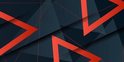 Abstract futuristic geometric background with dark blue triangles and orange gradient overlapping shapes background design. eps10 vector