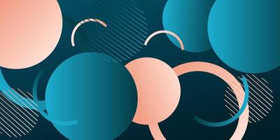 Abstract blue and orange circle background. Overlapping circle shape pattern background. vector