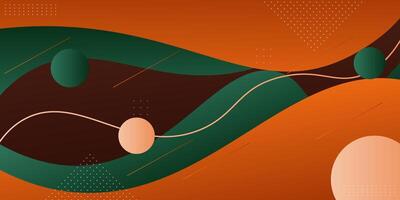 Abstract background with soft green and orange colors and dynamic shadows in the background. background for wallpaper. eps10 vector