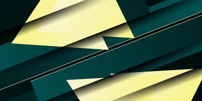 Abstract 3D dark green diagonal geometric background. Overlapping square and triangle shapes with simple pattern. vector