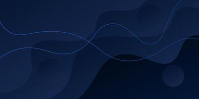 Dark blue geometric business banner design. Creative banner design with wave and line shape as template. Simple design on horizontal banner. eps10 vector