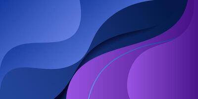 Modern blue purple geometric business banner design. Creative banner design with wave shape and line as template. Simple horizontal banner. vector