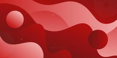 Simple soft red gradient textured background design with wave background in 3D style. vector