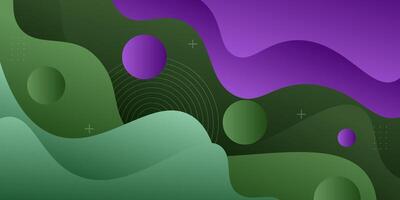 Abstract modern banner with green and purple 3D background. Creative wave banner design with simple pattern concept. Design with liquid wave element background. Eps10 vector