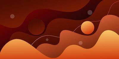 Colorful geometric wave 3D background. Dark orange elements with fluid gradient pattern. Dynamic shapes composition. eps10 vector