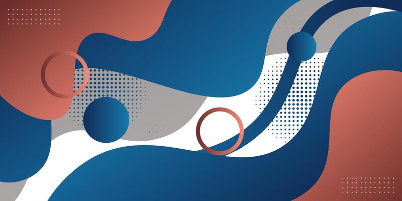 Blue and brown geometric business banner design. Creative banner design with wave and line shapes on white background for template. Eps10